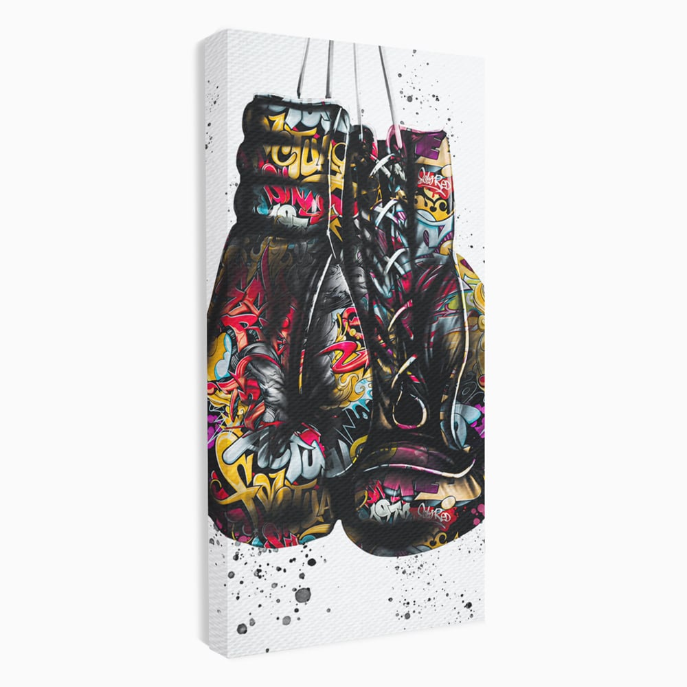 Tablou canvas cu tablou canvas cu manusi de box, fara rama, pe sasiu de lemn